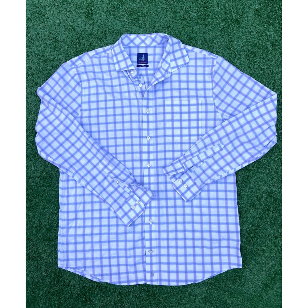 Johnnie-O Jagger PREP-FORMANCE Plaid Button Down Shirt Mens Large Chateau Purple